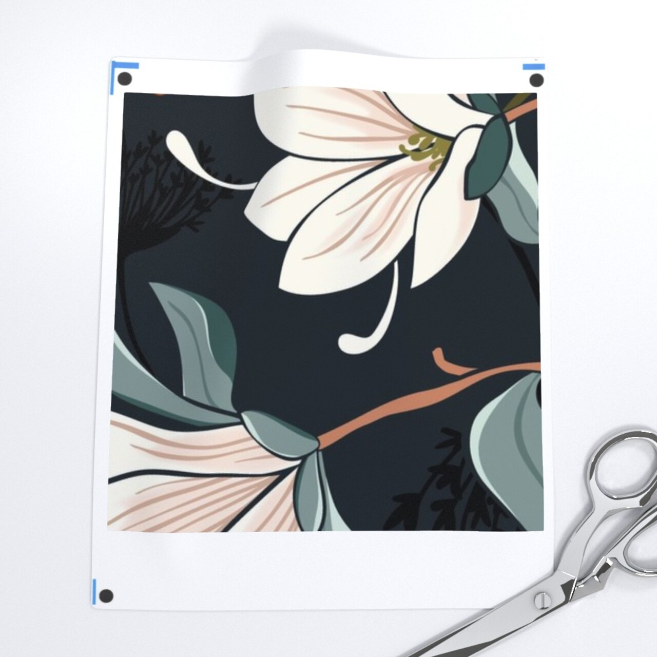 Moody Floral Dark Midnight Jumbo Scale Woodland Ferns Maximalist Custom Printed Fabric by Spoonflower Various Fabrics by the Yard or Fat Quarter